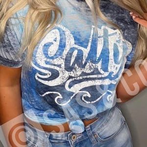 Salty graphic tie-dye T